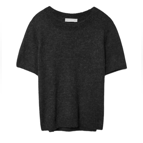 Everlane Cropped “The Alpaca Sweater Tee” in Heathered Black - M - Picture 13 of 13